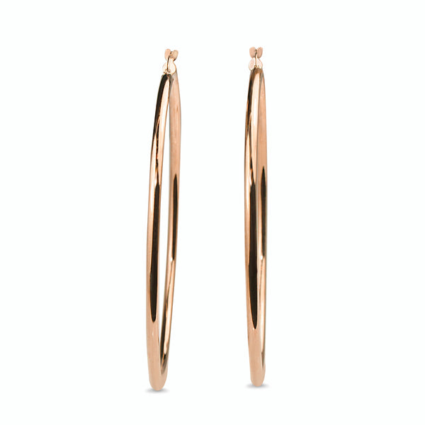 9ct Rose Gold 65mm Hoop Earrings