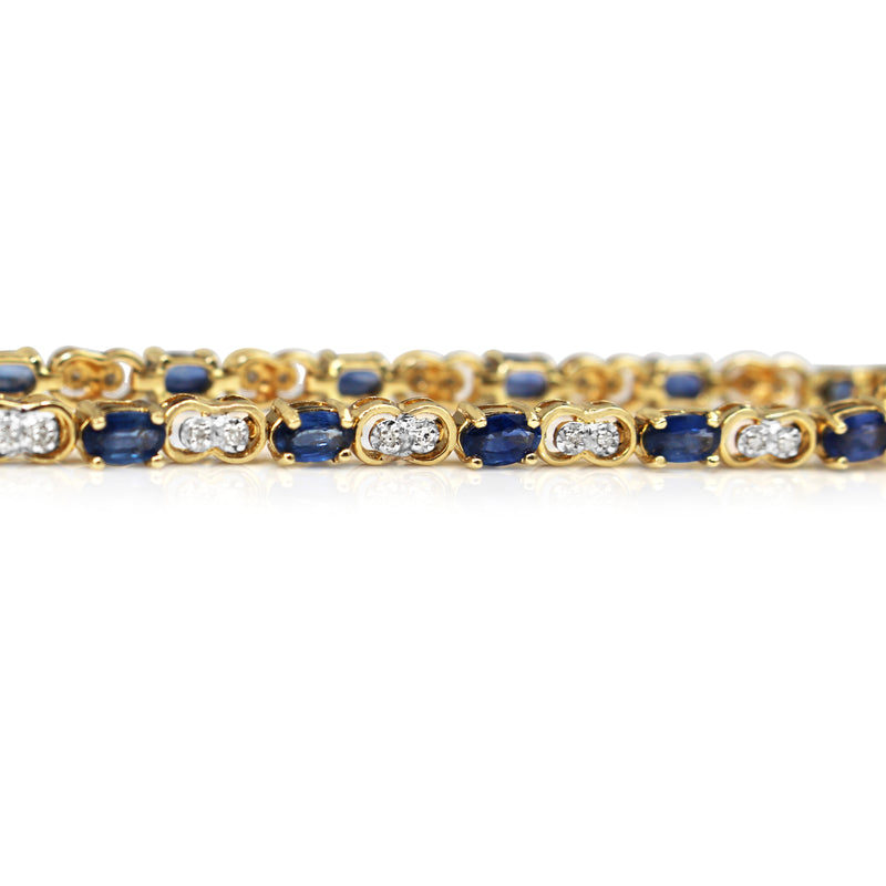 14ct Yellow and White Gold Sapphire and Diamond Bracelet