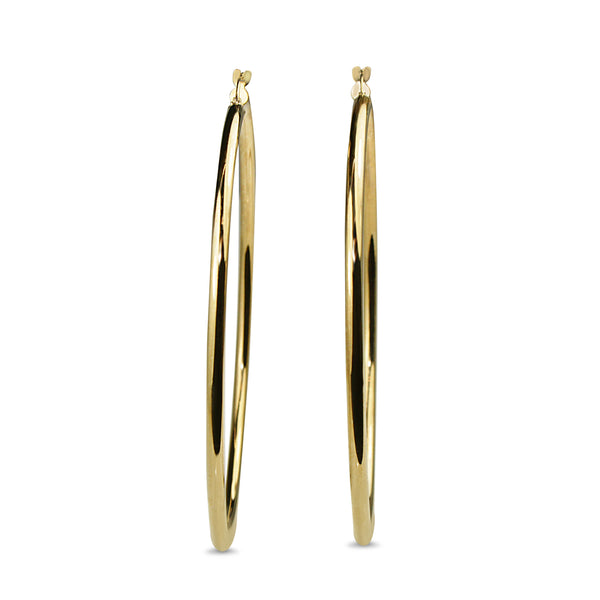 9ct Yellow Gold 65mm Hoop Earrings