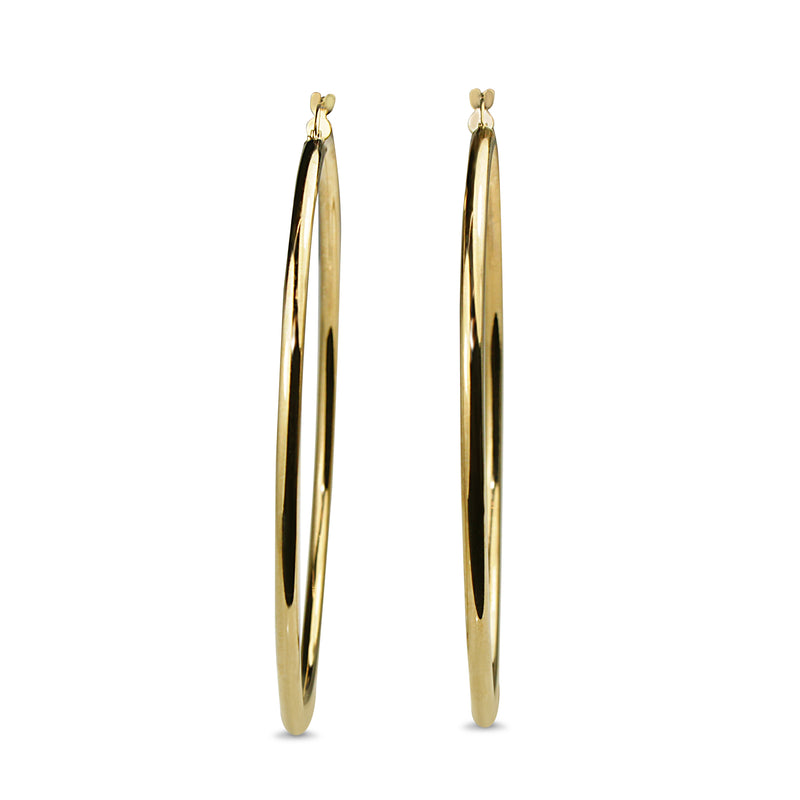 9ct Yellow Gold 65mm Hoop Earrings