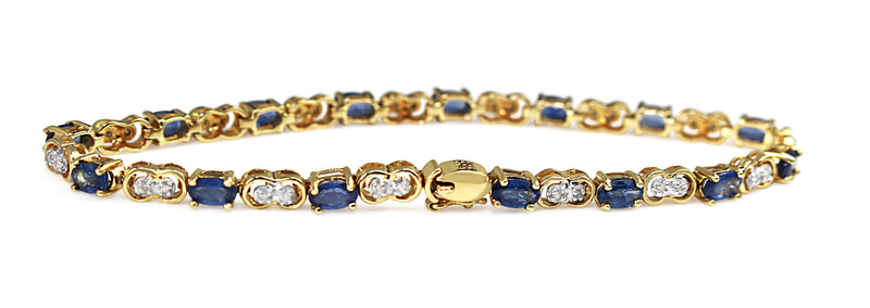 14ct Yellow and White Gold Sapphire and Diamond Bracelet