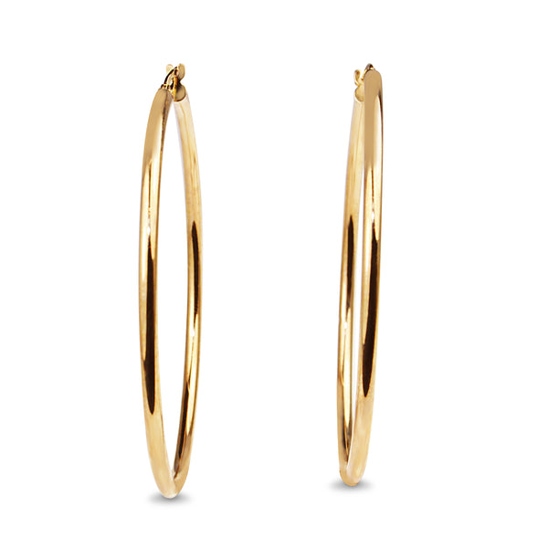 9ct Yellow Gold 53mm Hoop Earrings