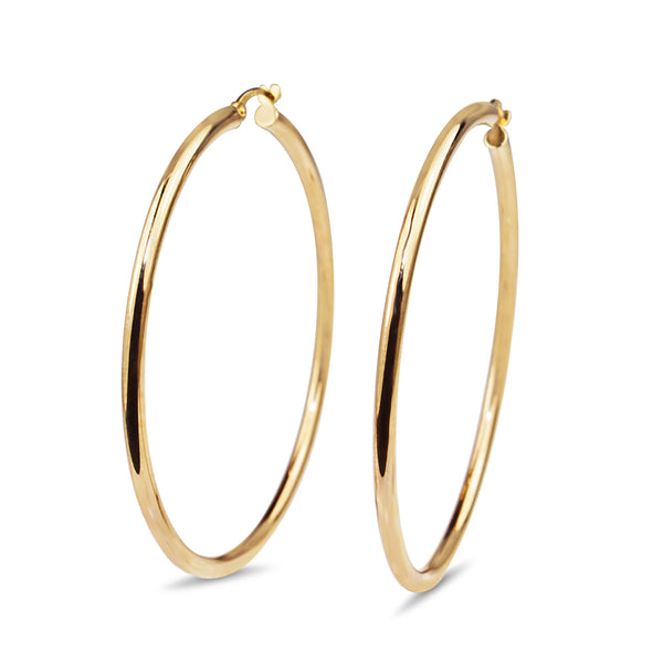 9ct Yellow Gold 53mm Hoop Earrings