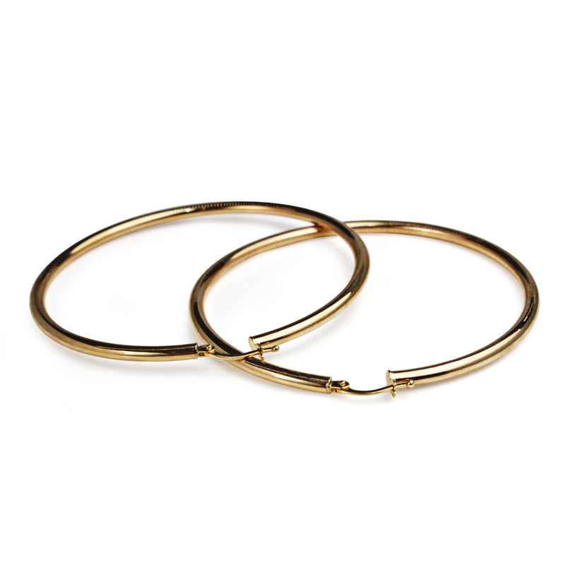 9ct Yellow Gold 53mm Hoop Earrings