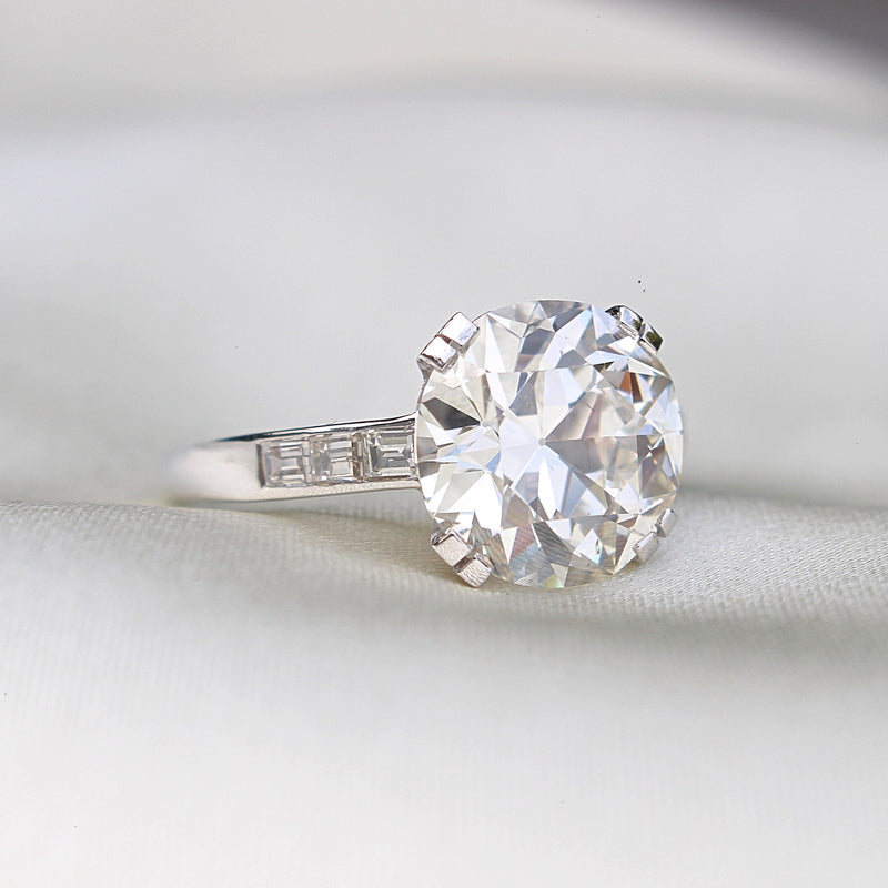 18ct White Gold Vintage Old Cut Diamond Solitaire Ring