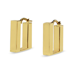 18ct Yellow Gold Square Style Hoop Earrings