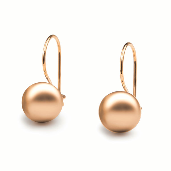 9ct Rose Gold 9.4mm Euro ball Drop Earrings