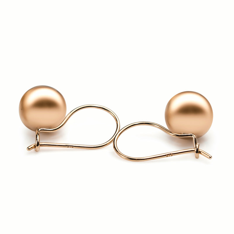 9ct Rose Gold 9.4mm Euro ball Drop Earrings