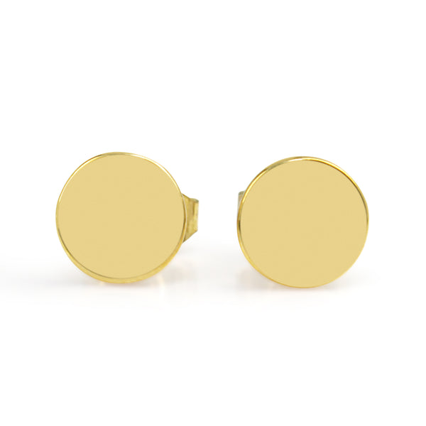 9ct Yellow Gold Disk Stud Earrings