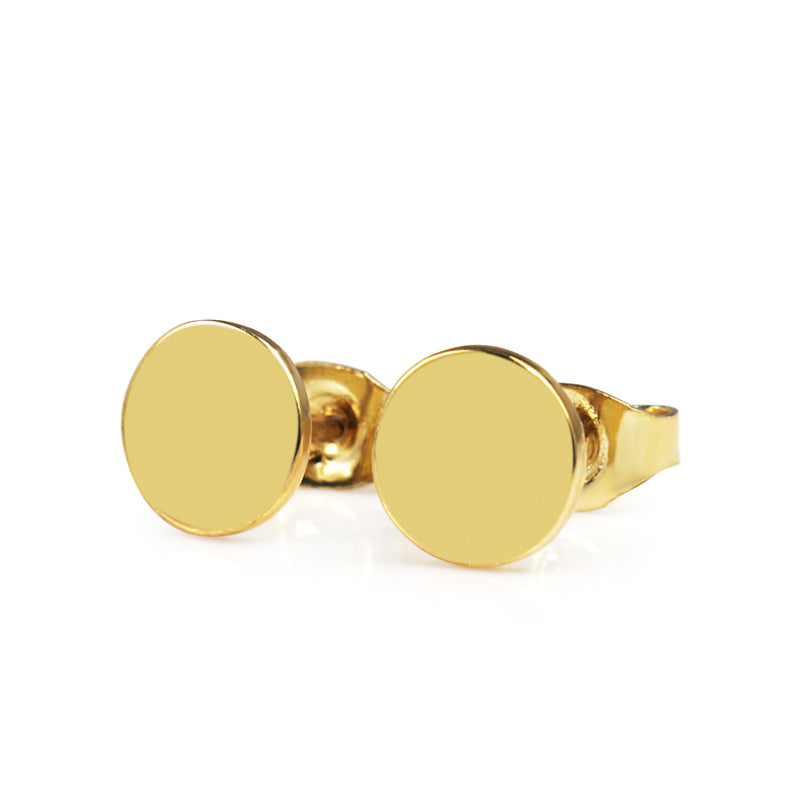 9ct Yellow Gold Disk Stud Earrings