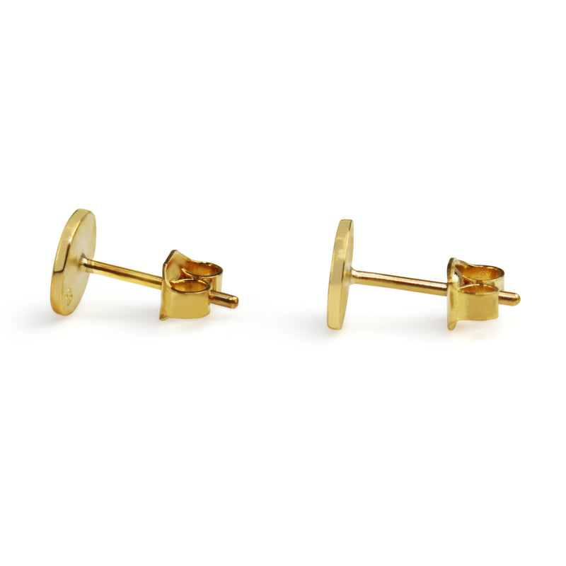 9ct Yellow Gold Disk Stud Earrings