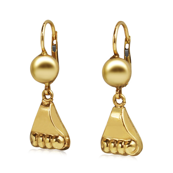 9ct Yellow Gold Ornate Drop Earrings