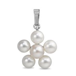 9ct White Gold Pearl 'Star' Pendant