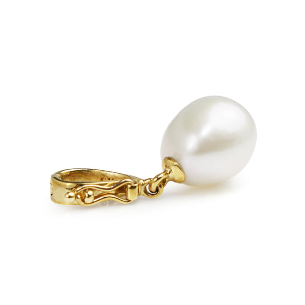 9ct Yellow Gold Fresh Water Pearl Pendant / Enhancer