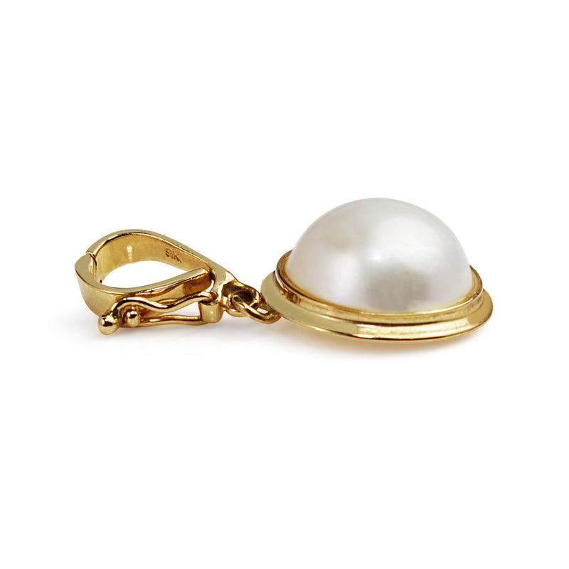 9ct Yellow Gold Mabé Pearl Pendant / Enhancer