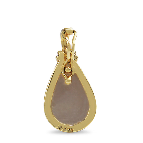 14ct Yellow Gold Teardrop Mabé Pearl and Diamond Pendant / Enhancer