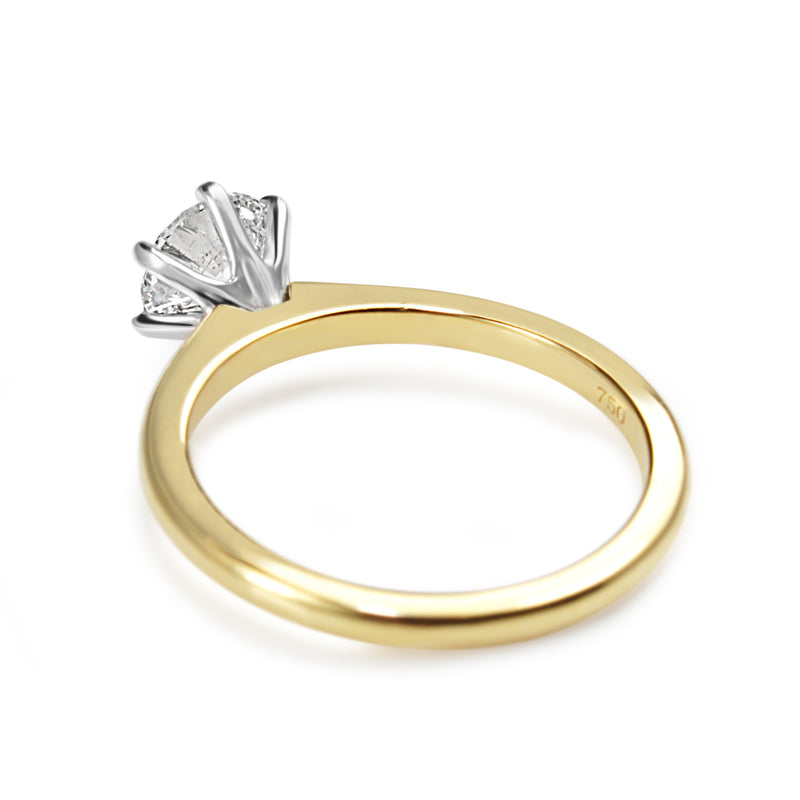 18ct Yellow and White Gold 1.01ct Diamond Solitaire Ring