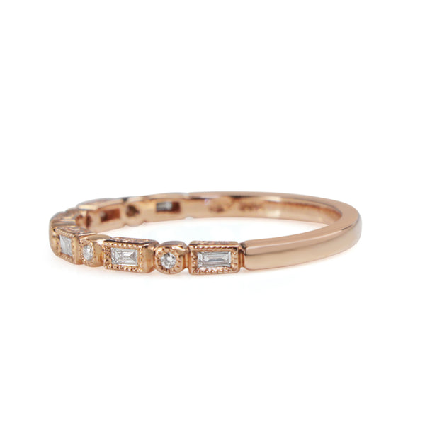 9ct Rose Gold Deco Style Diamond Ring