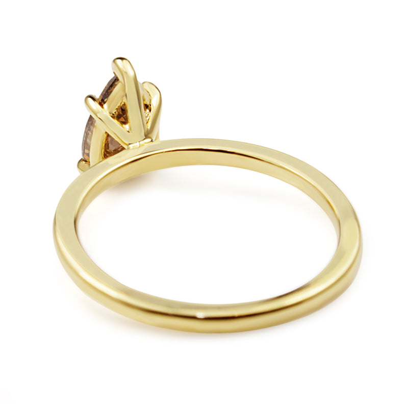 18ct Yellow Gold Champagne Pear Solitaire Ring