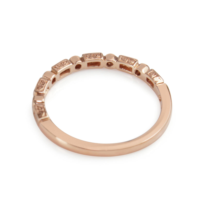 9ct Rose Gold Deco Style Diamond Ring