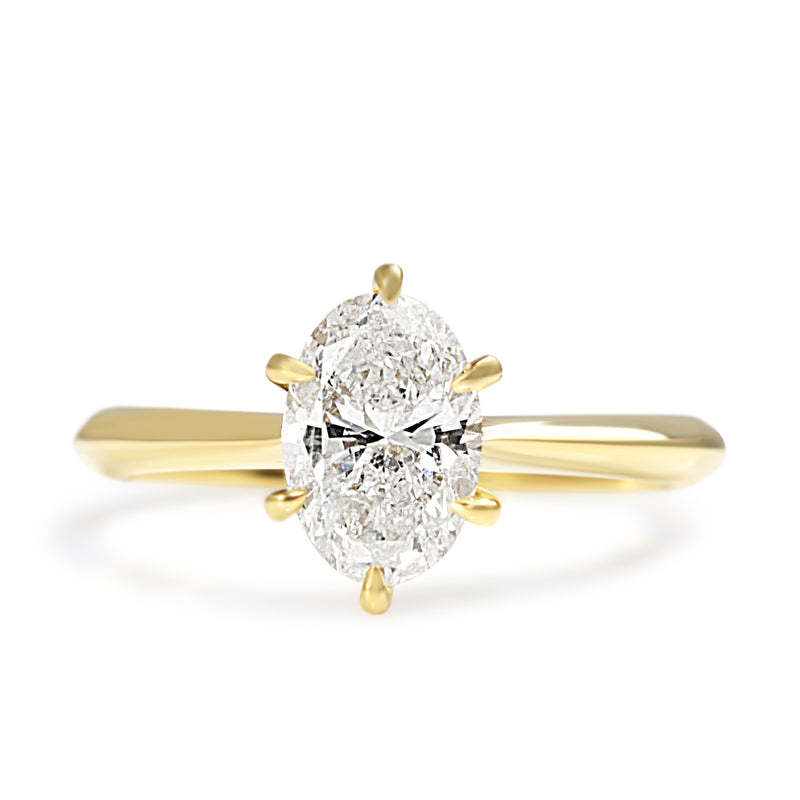 18ct Yellow Gold 1.05ct Oval Diamond Solitaire Ring