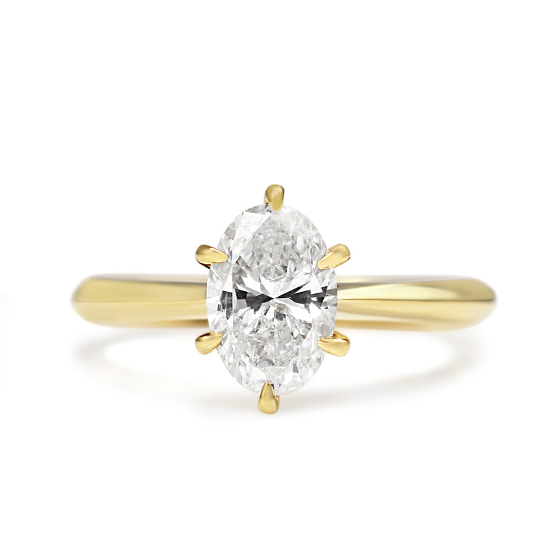 18ct Yellow Gold 1.05ct Oval Diamond Solitaire Ring