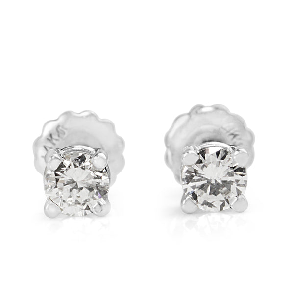 14ct White Gold .60ct Diamond Screw Back Stud Earrings