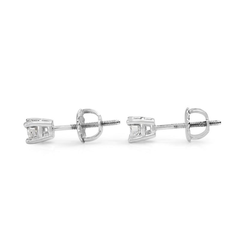 14ct White Gold .60ct Diamond Screw Back Stud Earrings