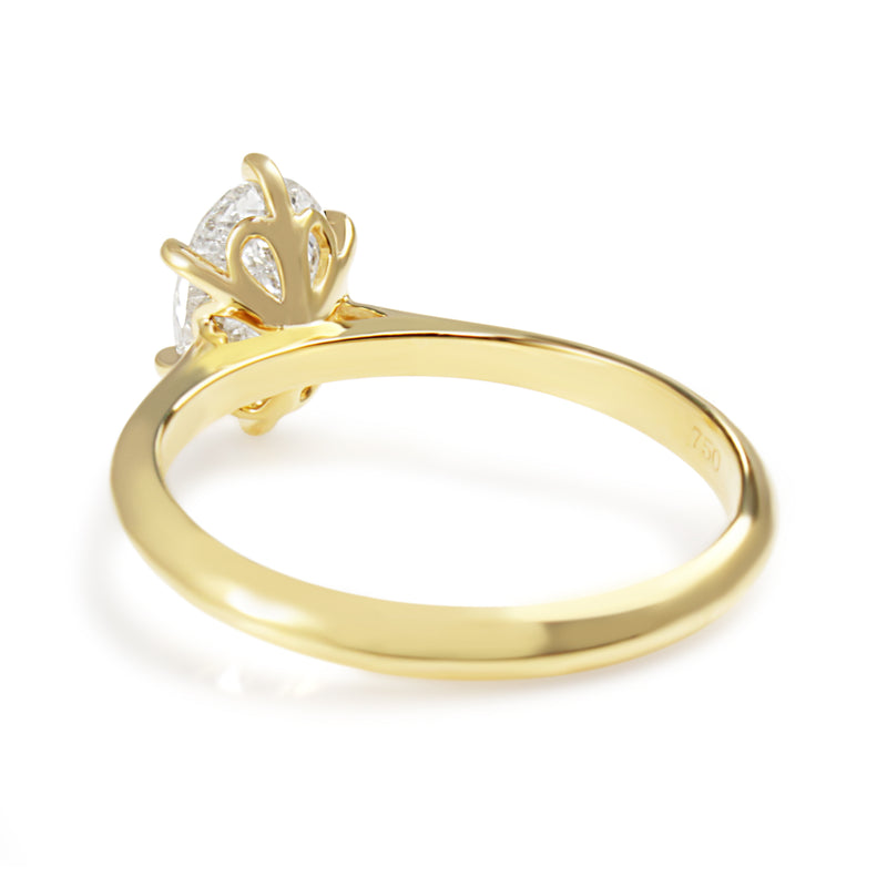 18ct Yellow Gold 1.05ct Oval Diamond Solitaire Ring