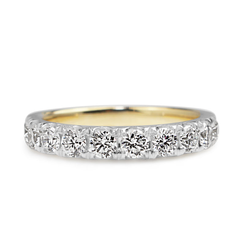 18ct Yellow and White Gold .90ct Diamond Band