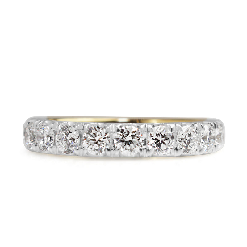 18ct Yellow and White Gold .90ct Diamond Band