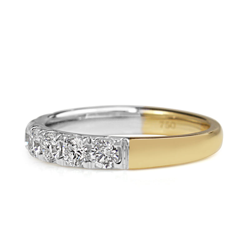 18ct Yellow and White Gold .90ct Diamond Band