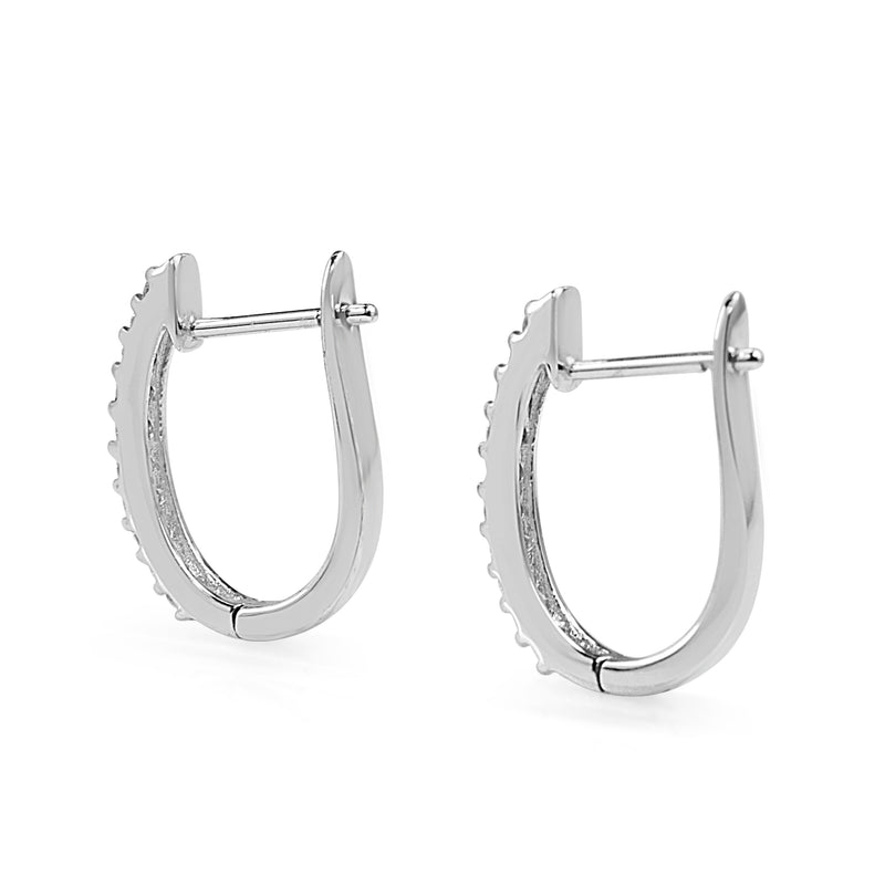 9ct White Gold Diamond Hoop Earrings