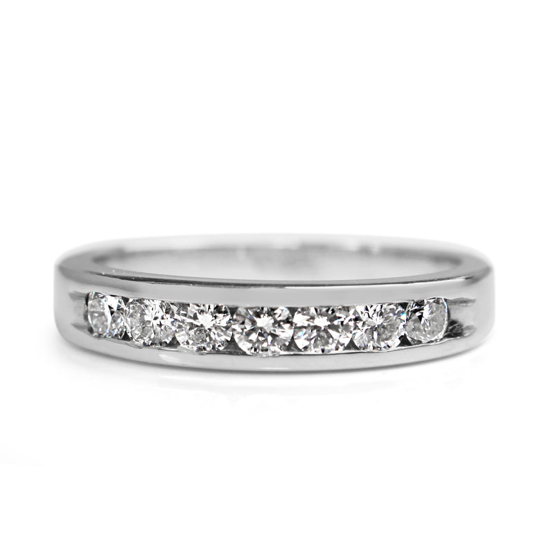 18ct White Gold Channel Set Diamond Band Ring