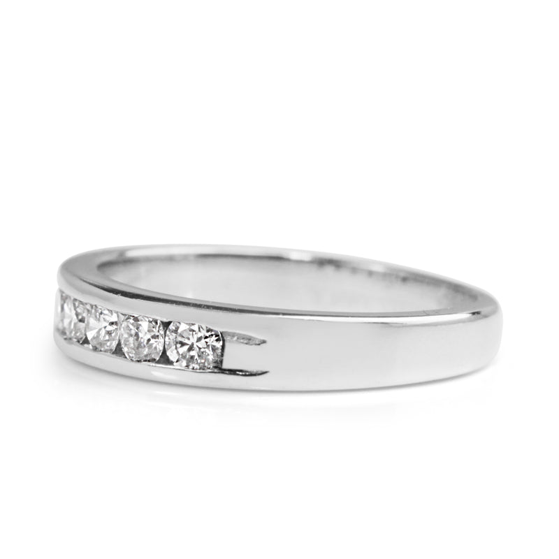 18ct White Gold Channel Set Diamond Band Ring