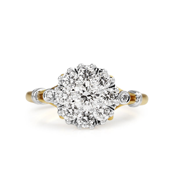 18ct Yellow and White Gold Antique Style Diamond Ring