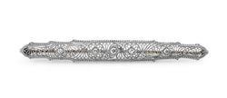 14ct Yellow and White Gold Filigree Art Deco Old Cut Diamond Brooch