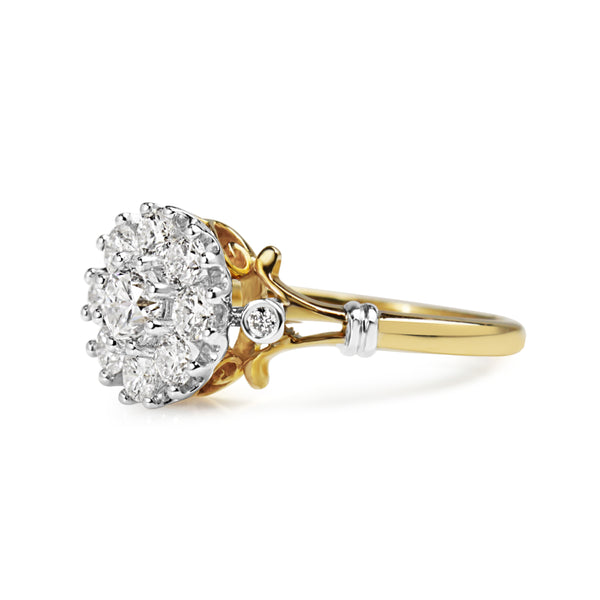 18ct Yellow and White Gold Antique Style Diamond Ring