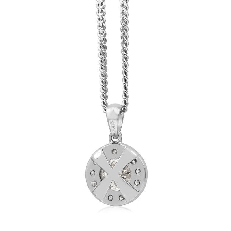 9ct White Gold Diamond Halo Necklace