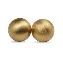 18ct Yellow Gold Vintage Matte Button Stud Earrings