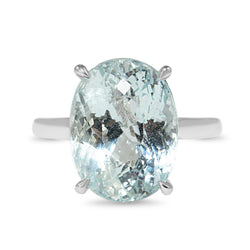 18ct White Gold Aquamarine Solitaire Ring