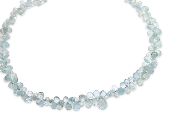 Silver Aquamarine Briolette Choker Necklace