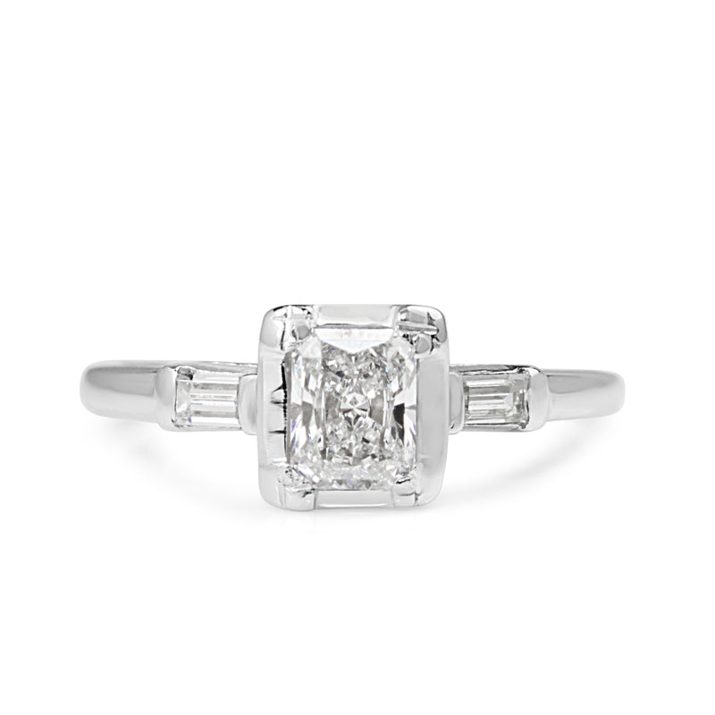 14ct White Gold Radiant Diamond Vintage Ring