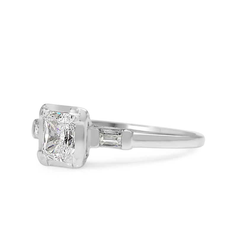 14ct White Gold Radiant Diamond Vintage Ring