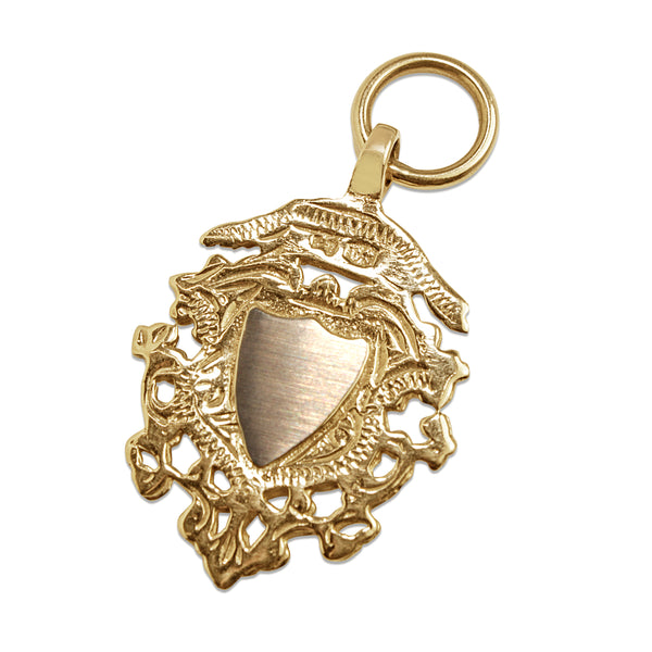 9ct Yellow Gold Shield Pendant / Charm