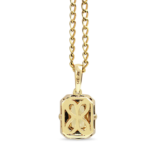 9ct Yellow and White Gold Citrine and Diamond Deco Style Necklace