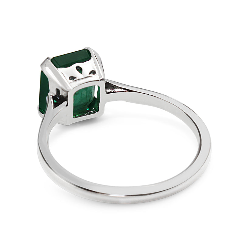 Platinum Emerald Solitaire Ring