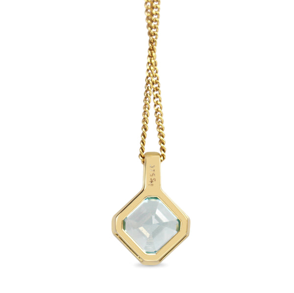 9ct Yellow Gold Topaz and Diamond Necklace