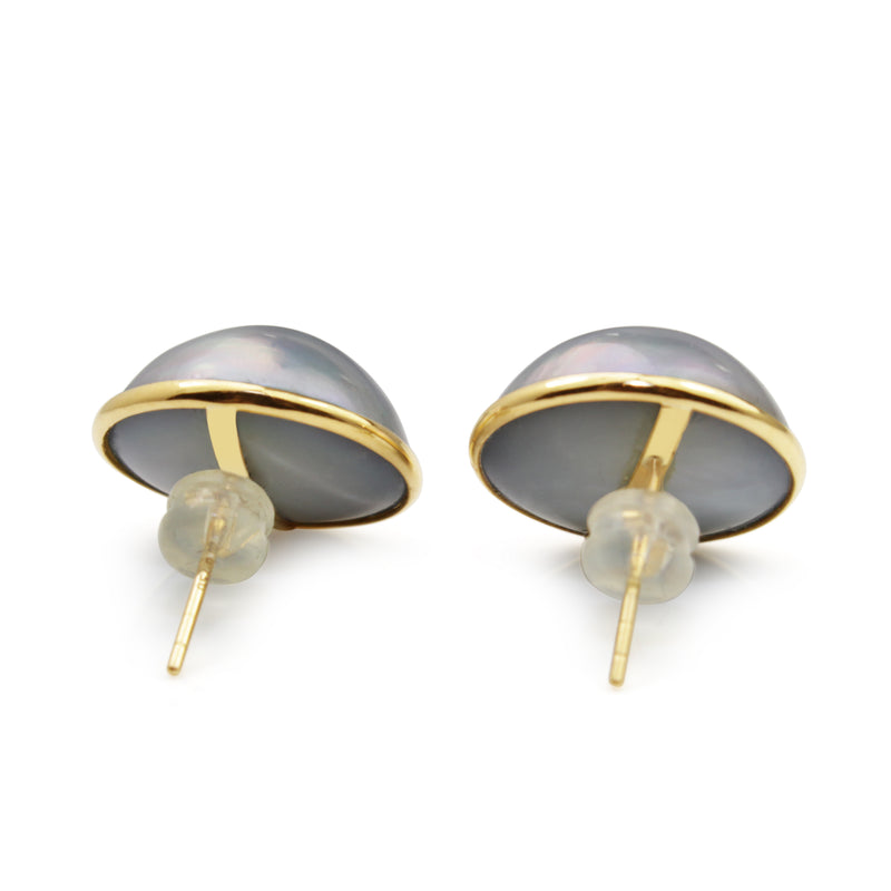 18ct Yellow Gold Mabé Pearl Stud Earrings