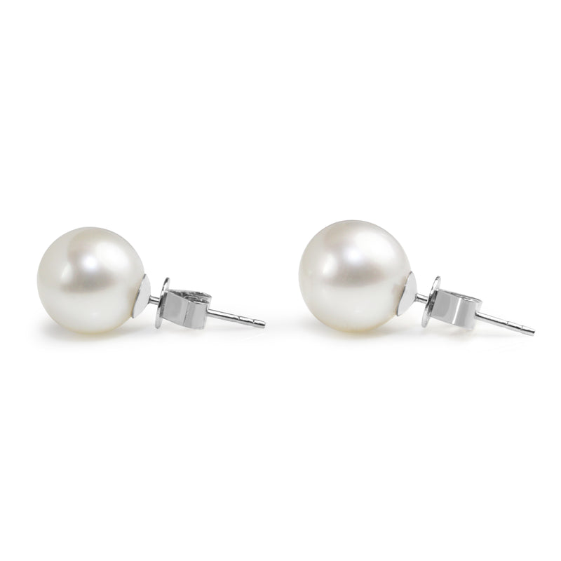 18ct White Gold 12mm South Sea Pearl Stud Earrings